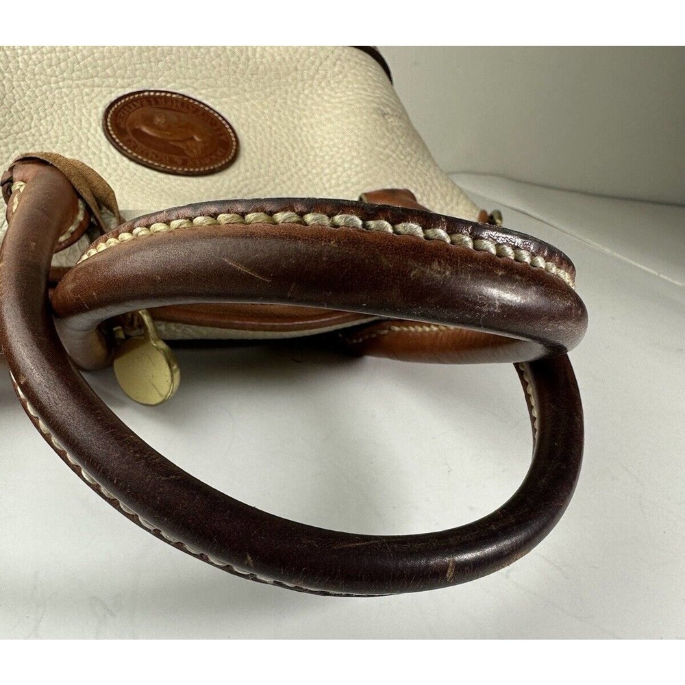 Dooney & Bourke Norfolk Domed Satchel Bag Taupe Tan Brown Purse Leather Handbag - Picture 7 of 16